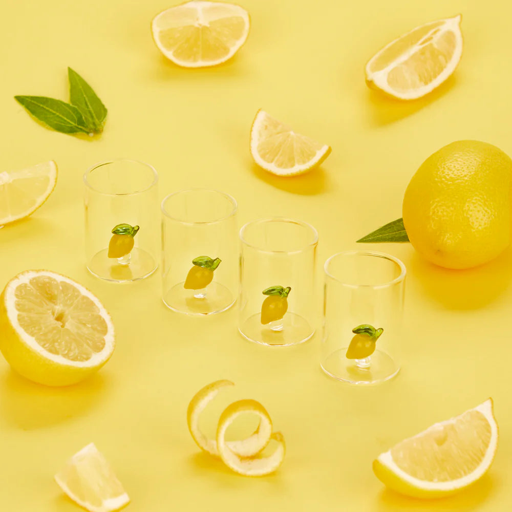 Set de 4 verres à shot citron