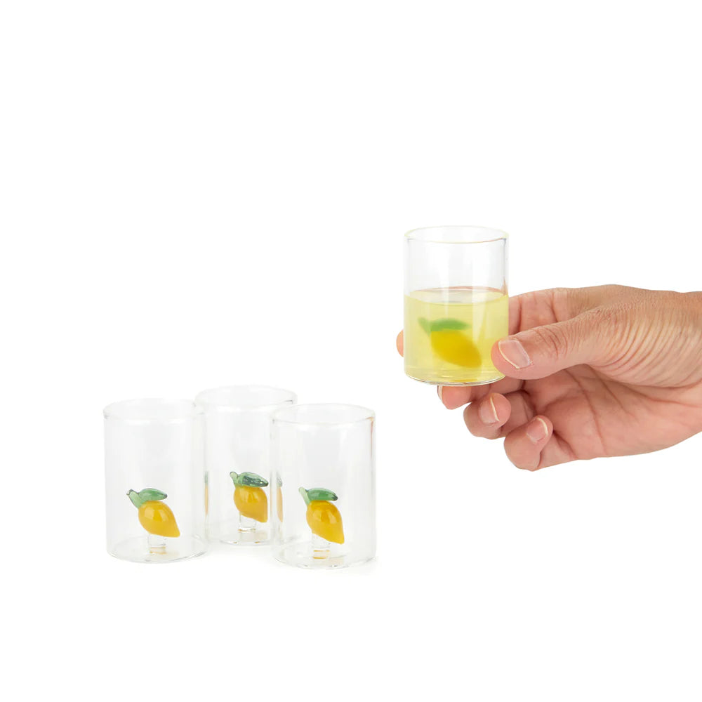 Set de 4 verres à shot citron