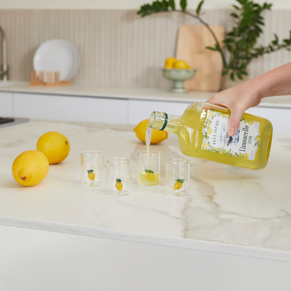 Set de 4 verres à shot citron