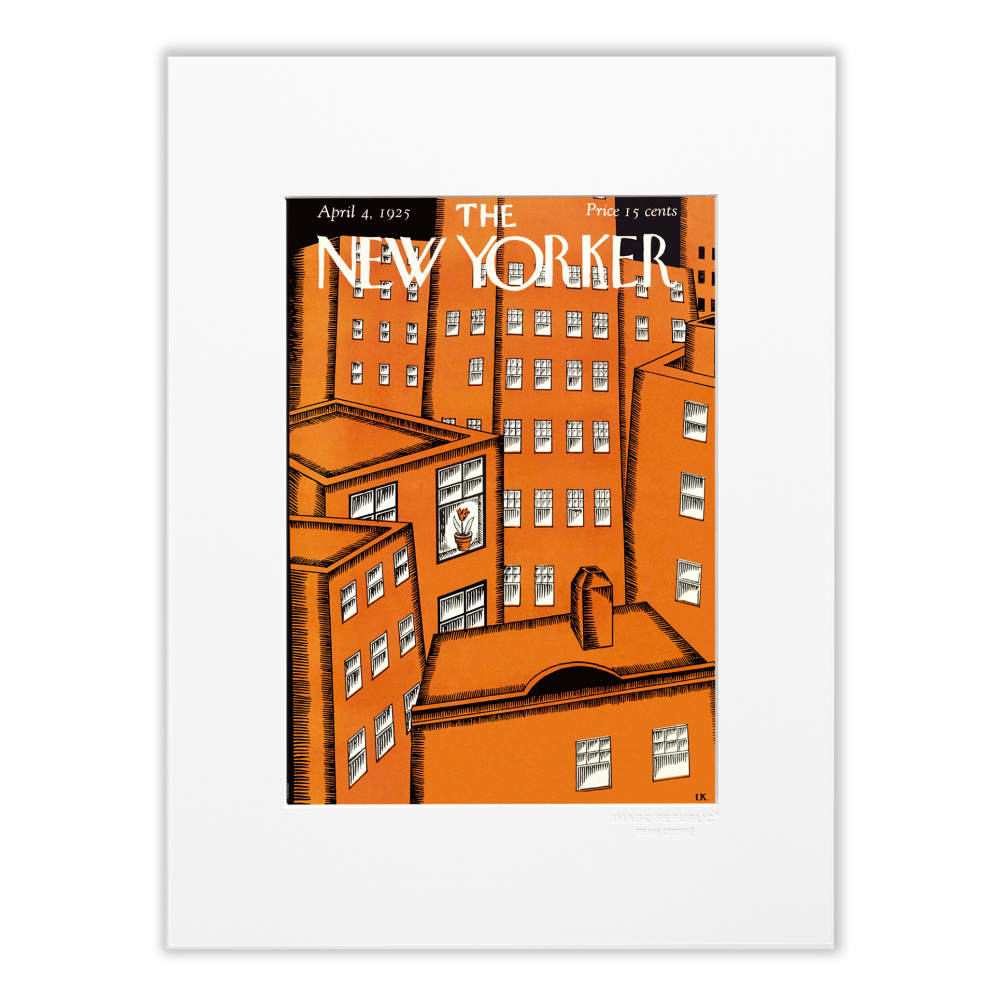 Affiche The Newyorker 282 - Cityscape of red buildings Karasz