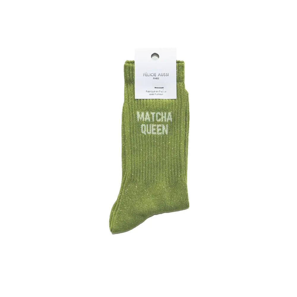 Chaussettes Félicie Aussi à paillettes - Matcha Queen