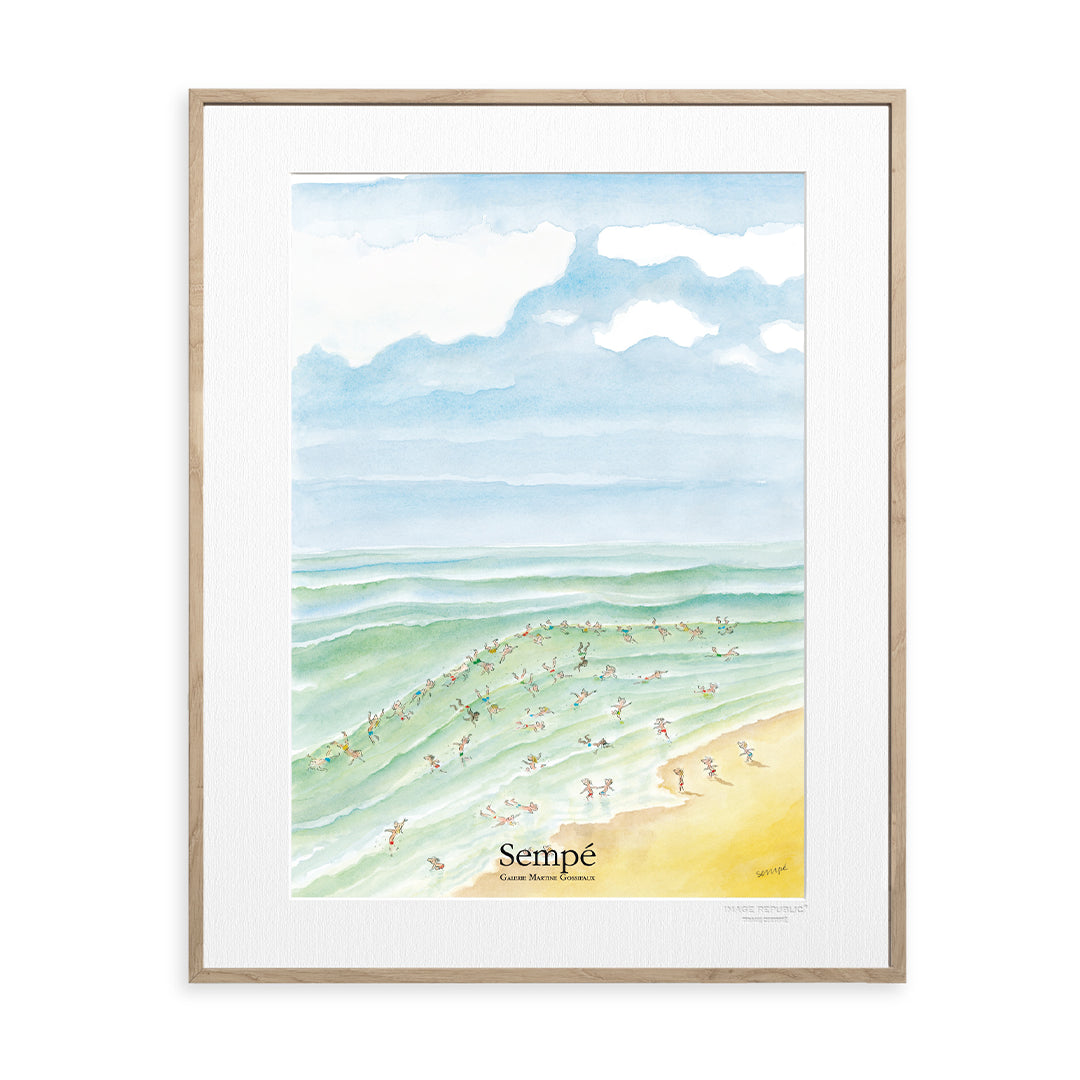 Affiche Sempé - Baignade