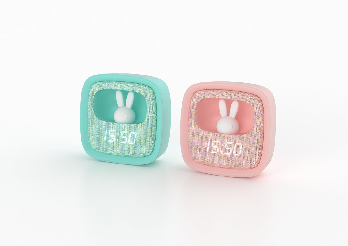 Réveil & veilleuse lapin Billy - turquoise