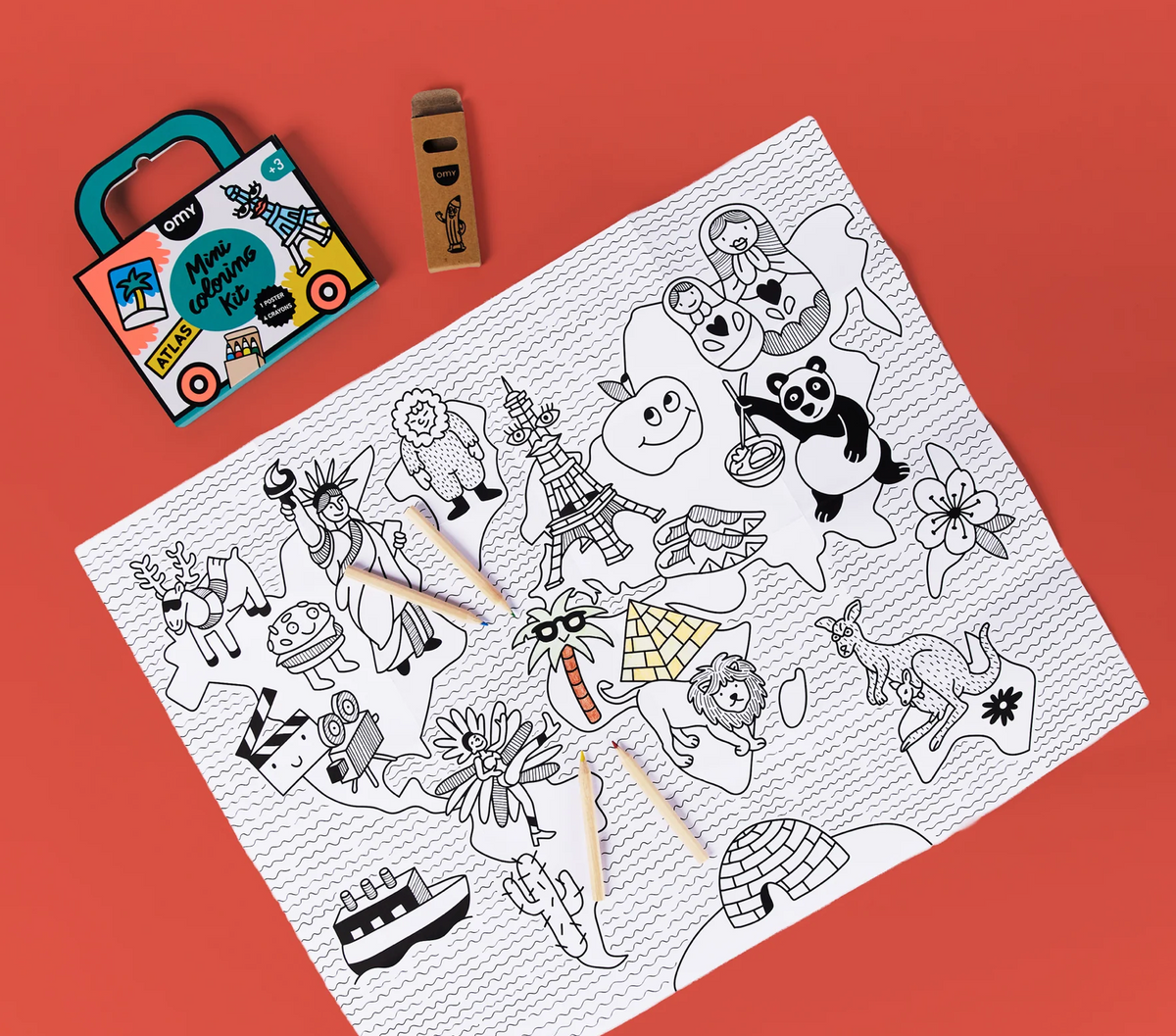OMY Mini coloriage kit - Atlas