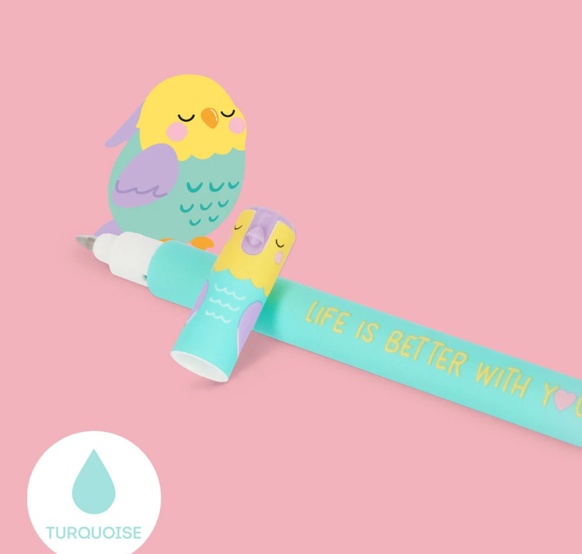 Set de 2 stylos gel effaçables - Love birds