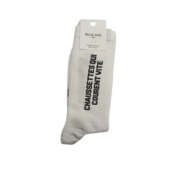 Chaussettes Felicie aussi - Qui courent vite 36/40 blanc