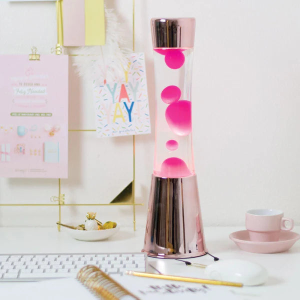 Lampe à lave h.40 cm - rose & magenta