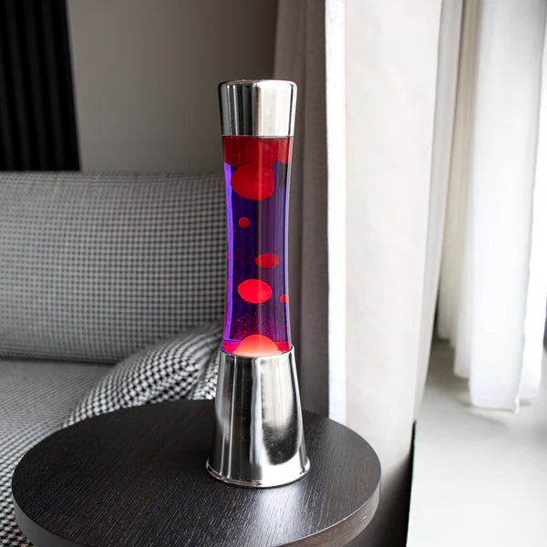Lampe à lave h.40cm - violet & argent