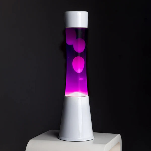 Lampe à lave h.40cm - violet base blanche