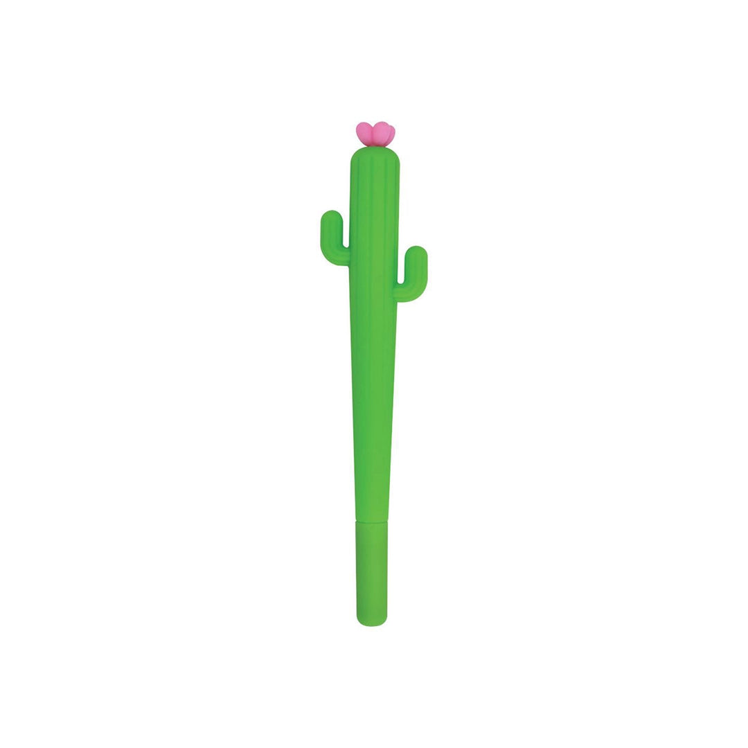 Stylo gel Legami Milano en forme de cactus avec encre noire et capuchon fermé