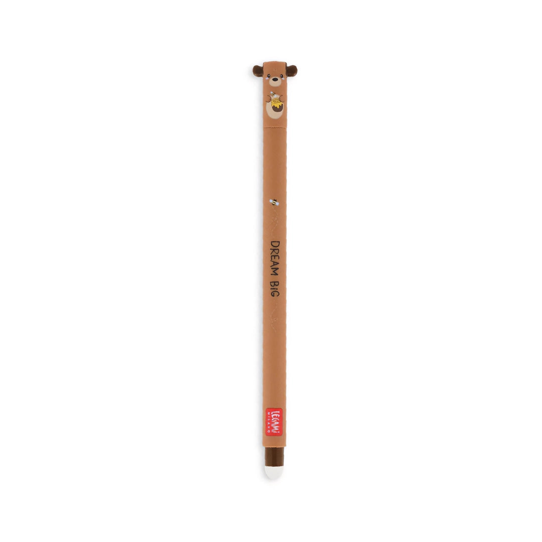 Stylo gel effaçable Legami en forme d'Ourson, encre rouge, 0,7 mm