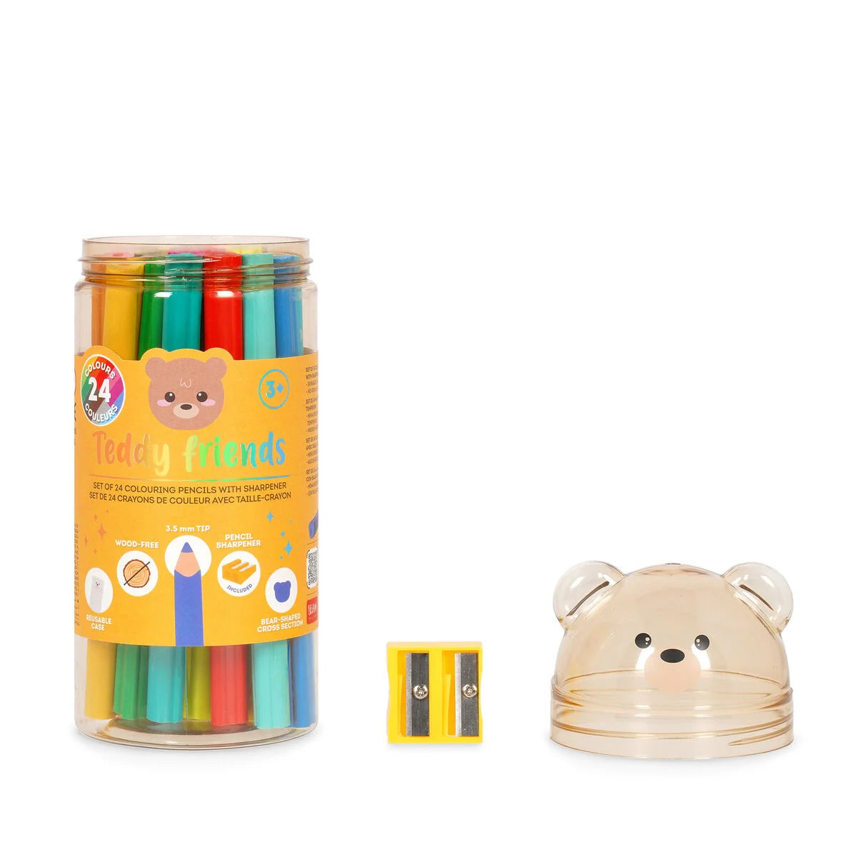 Legami 24 Crayons de couleur Teddy friends