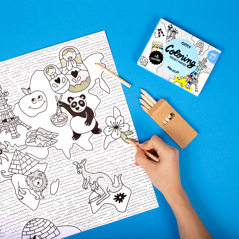 OMY Coloriage pocket - Mini Atlas
