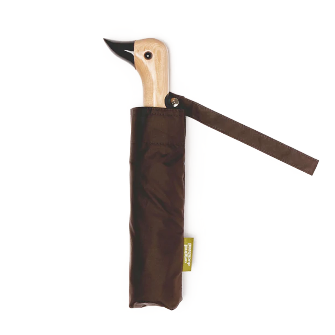Parapluie compact avec manche Duck - espresso