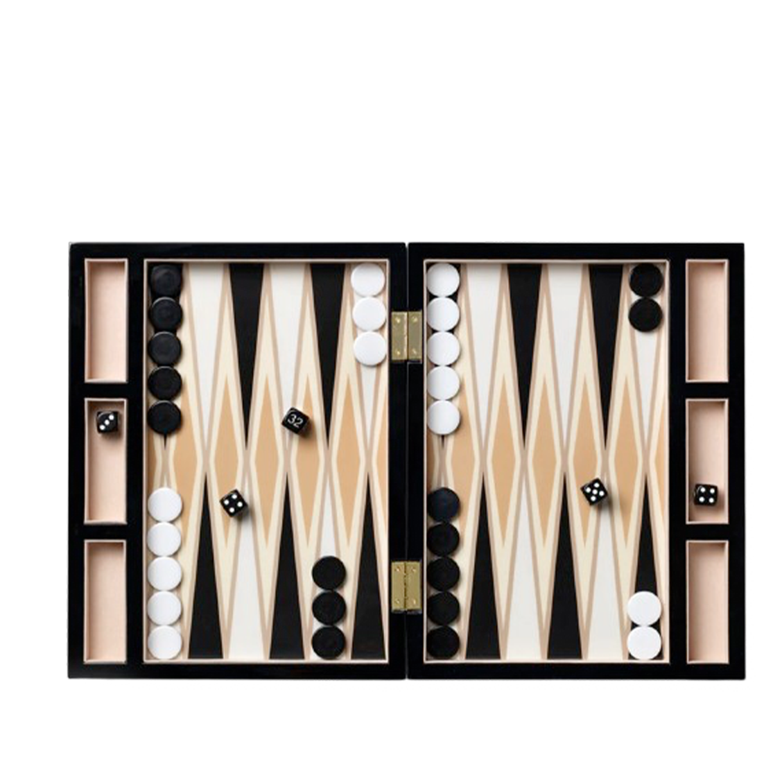 Jeu de Backgammon laqué noir