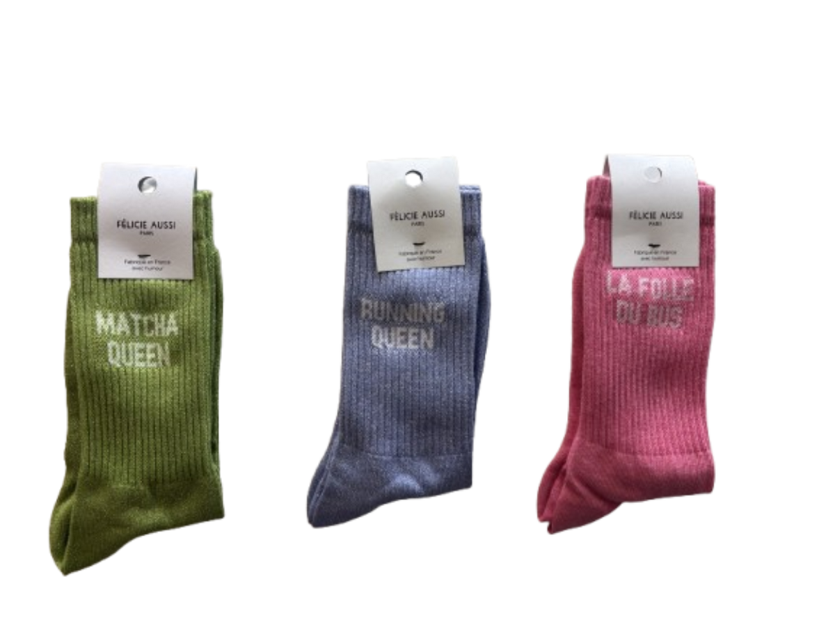 Chaussettes Félicie Aussi à paillettes - Running Queen