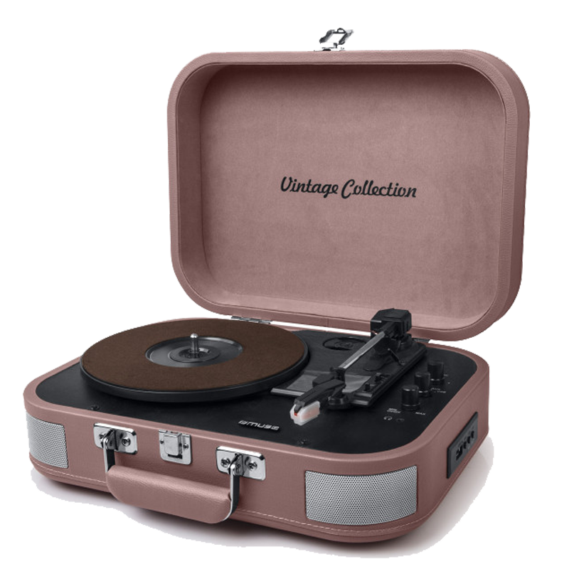 Tourne-disques vinyles Bluetooth - vieux rose
