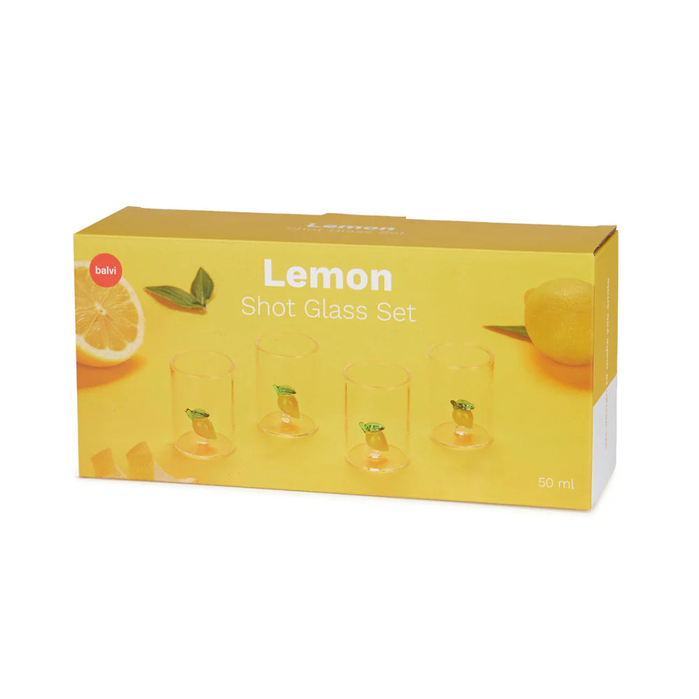Set de 4 verres à shot citron