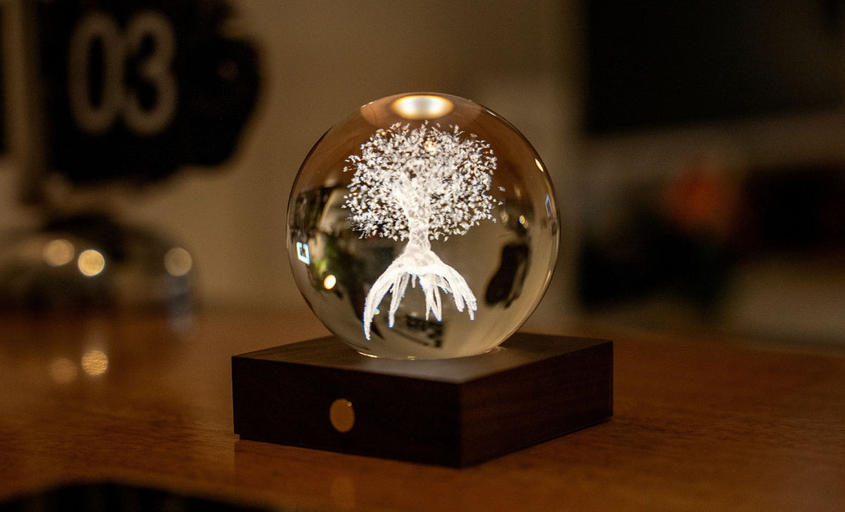 Lampe boule de cristal lumineuse Ø 8 cm