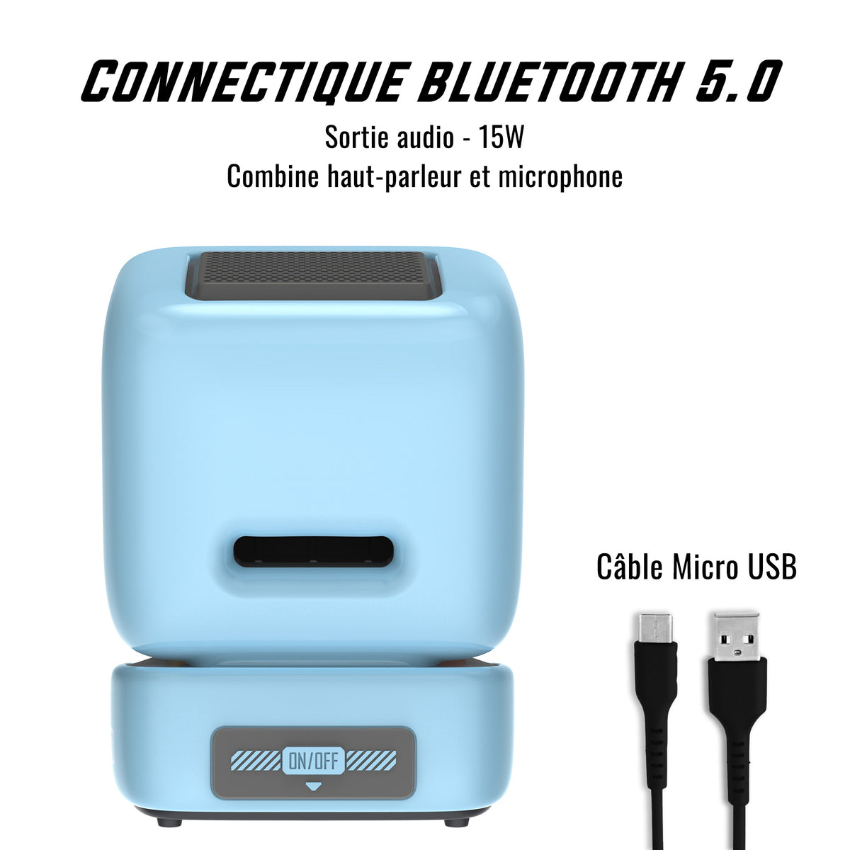 Enceinte + Micro Bluetooth avec Ecran - Ditoo Mic Bleu