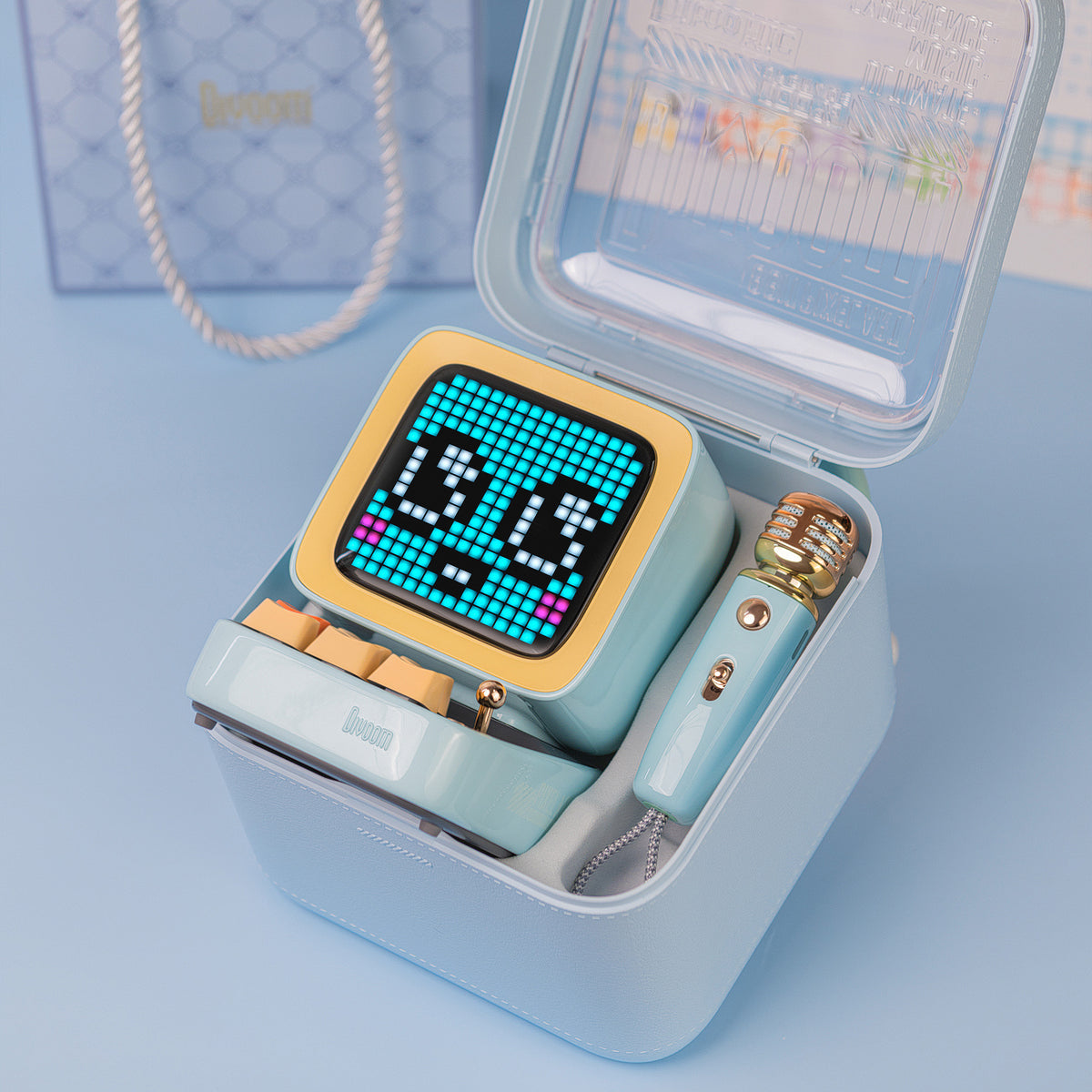 Enceinte + Micro Bluetooth avec Ecran - Ditoo Mic Bleu