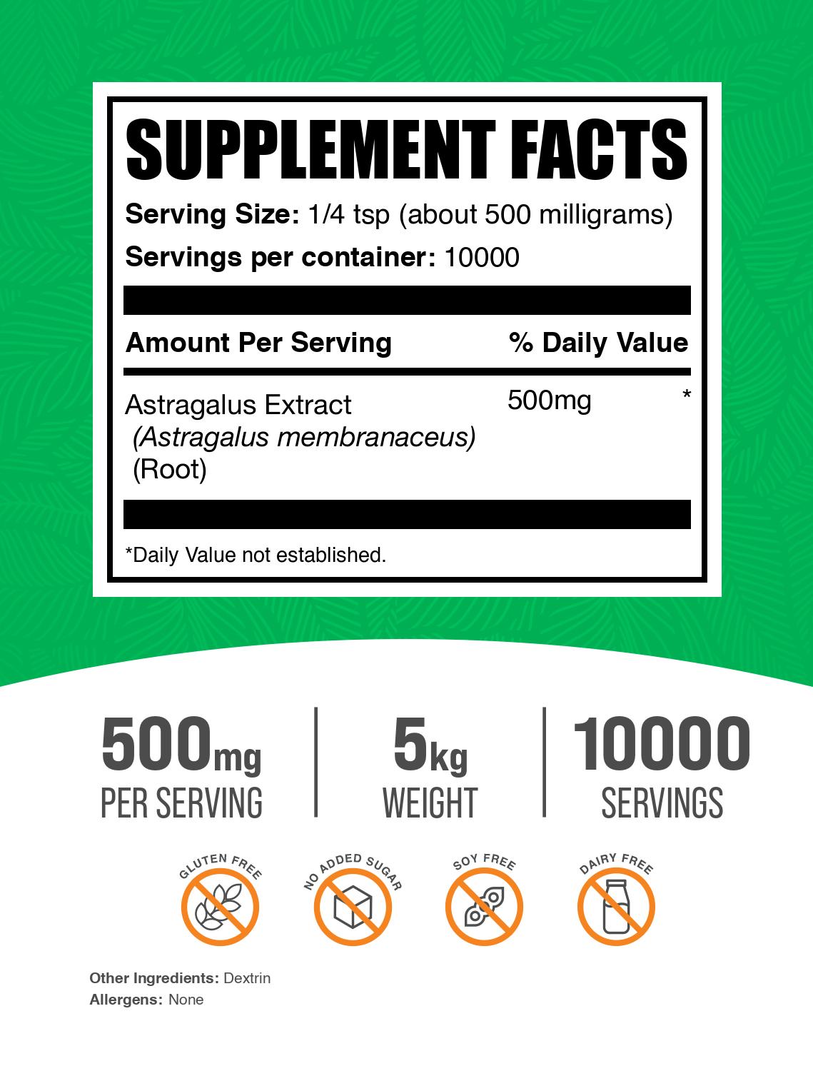 Astragalus extract powder label 5kg
