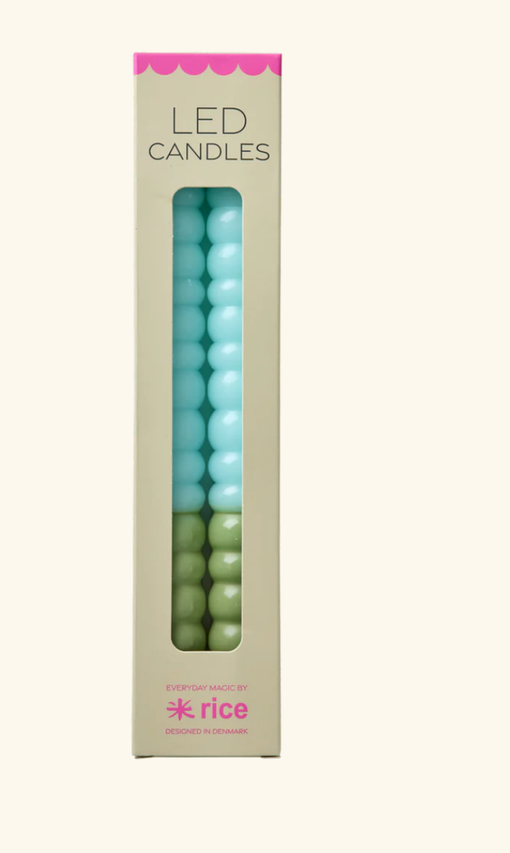 Set de 2 Bougies LED - Bubble Vert et menthe