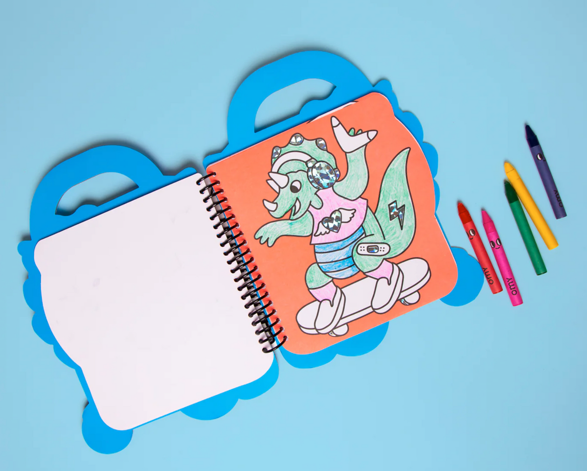 OMY Super coloring & stickers book - Dino