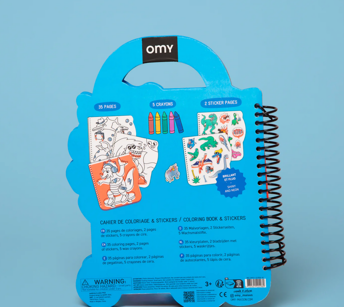 OMY Super coloring & stickers book - Dino