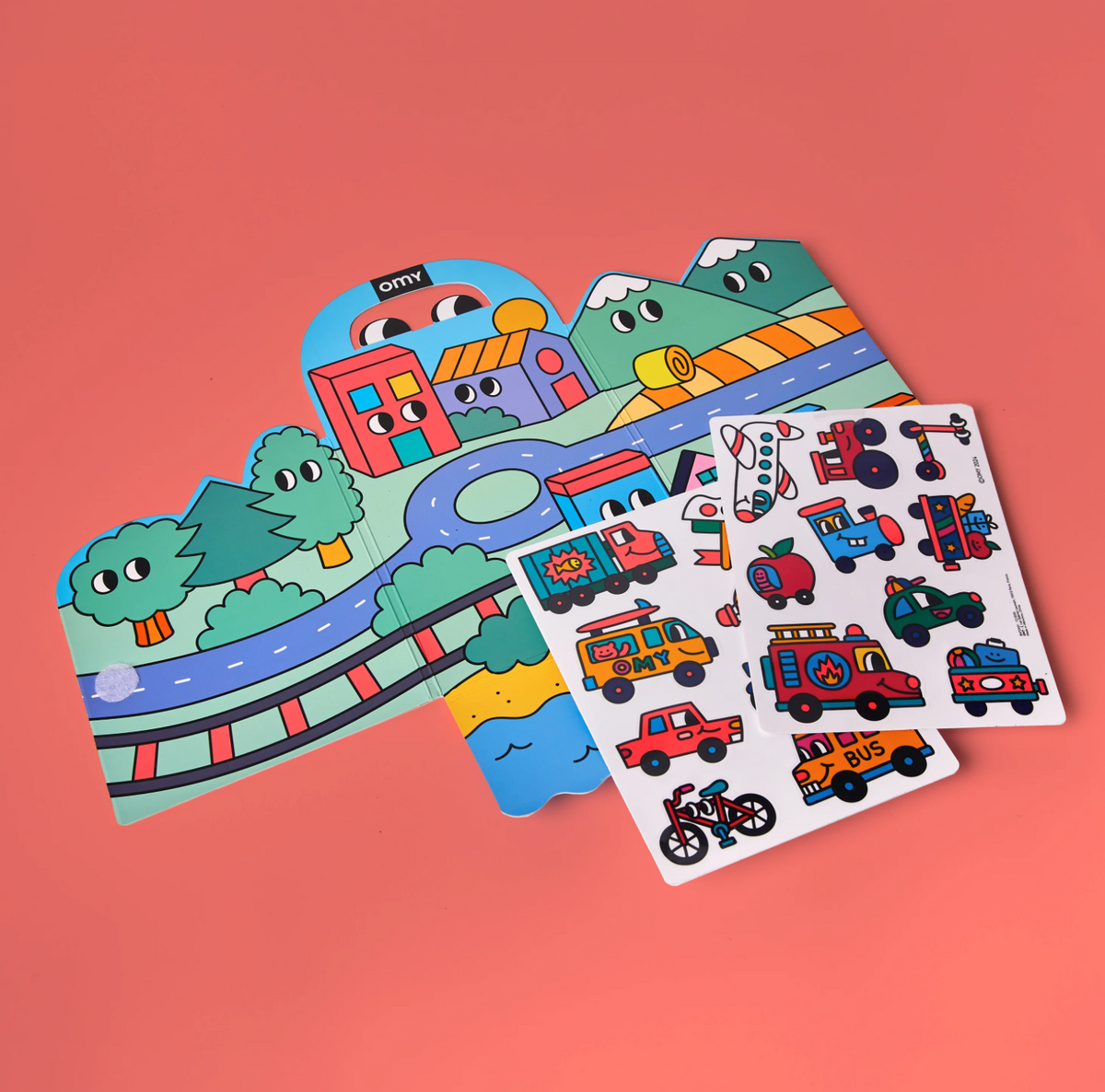 OMY Carnet de stickers Montessori - Vroom Vroom