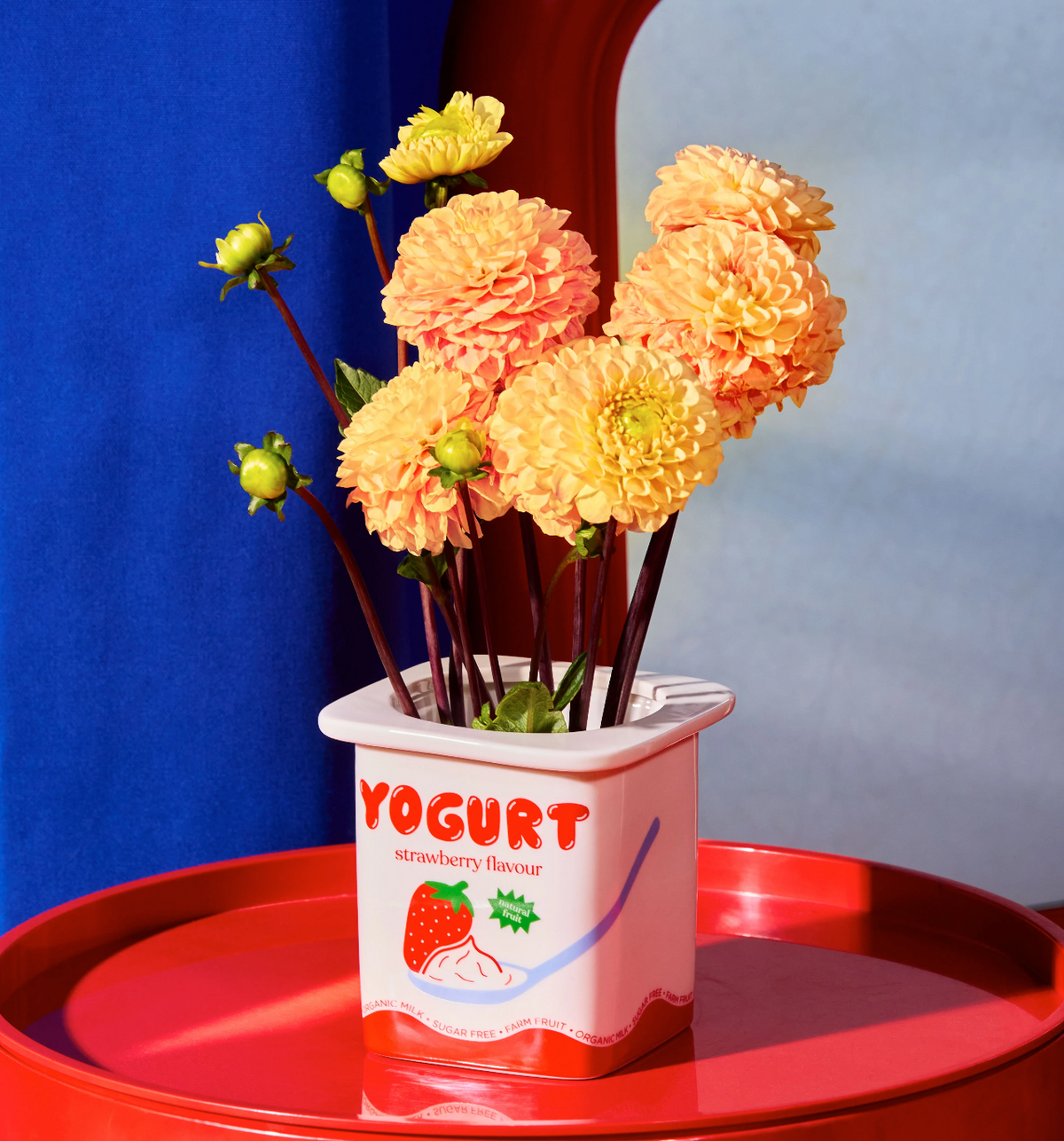 Vase - Pot de yaourt fraise