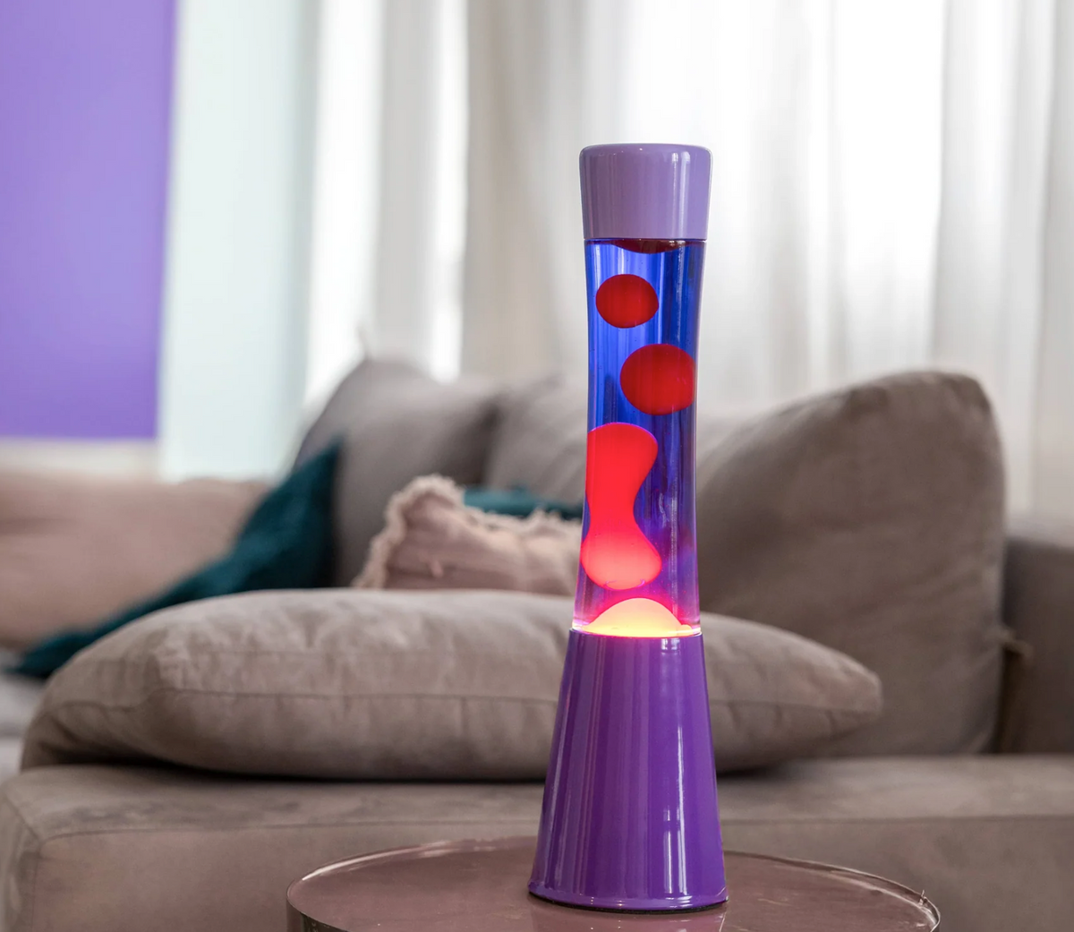 Lampe à lave h.40cm - Violet et rouge
