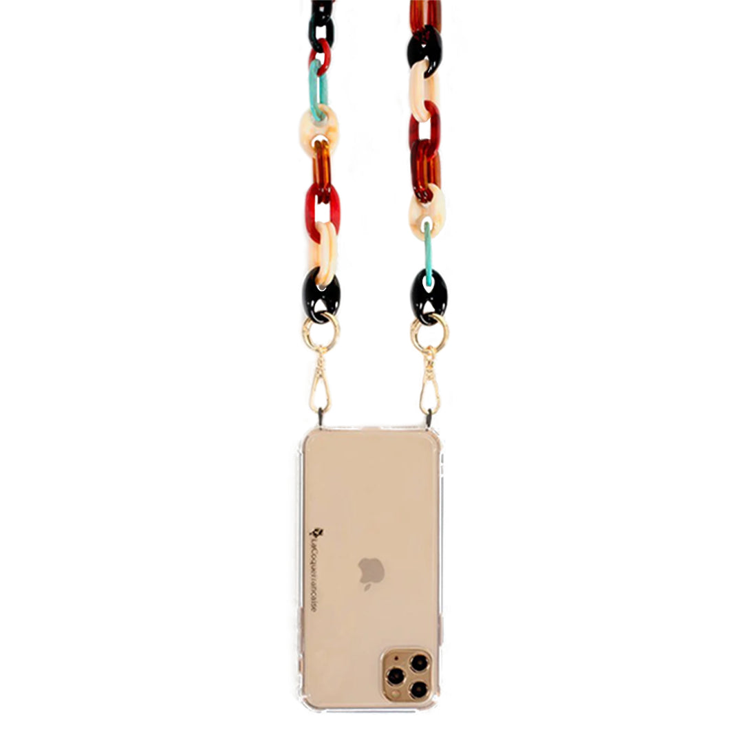 Chaîne de téléphone bijou - Ambre multicolore