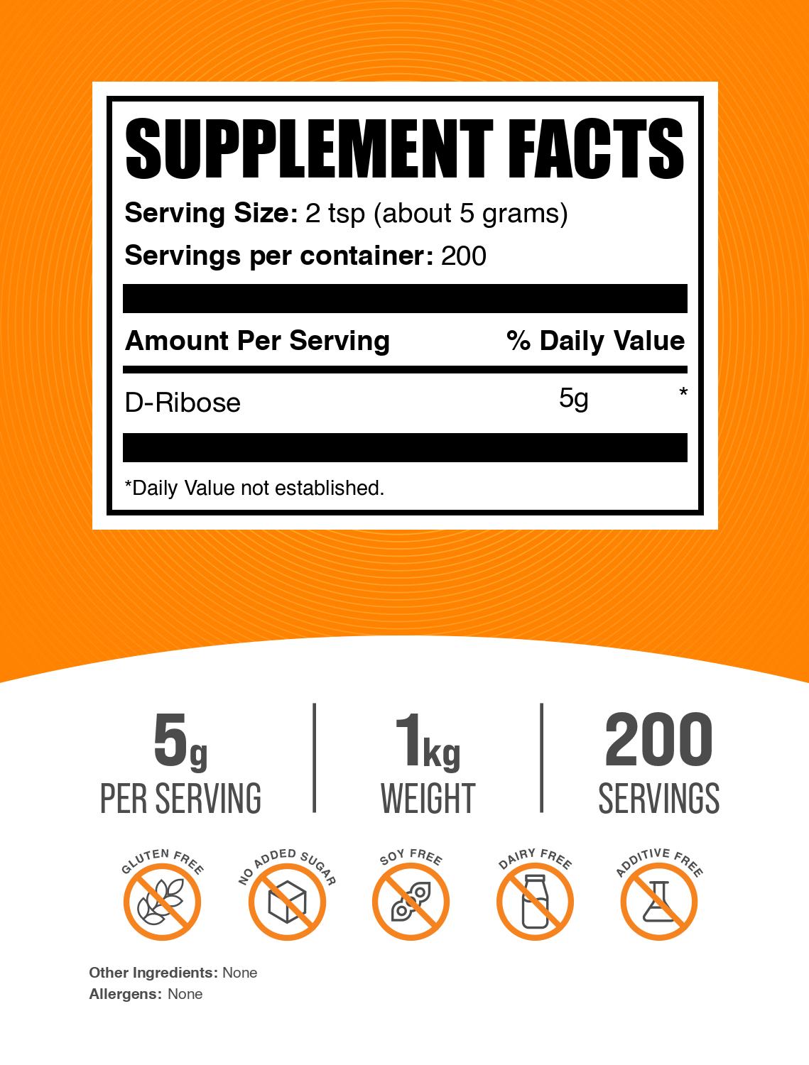 D-Ribose powder label 1kg
