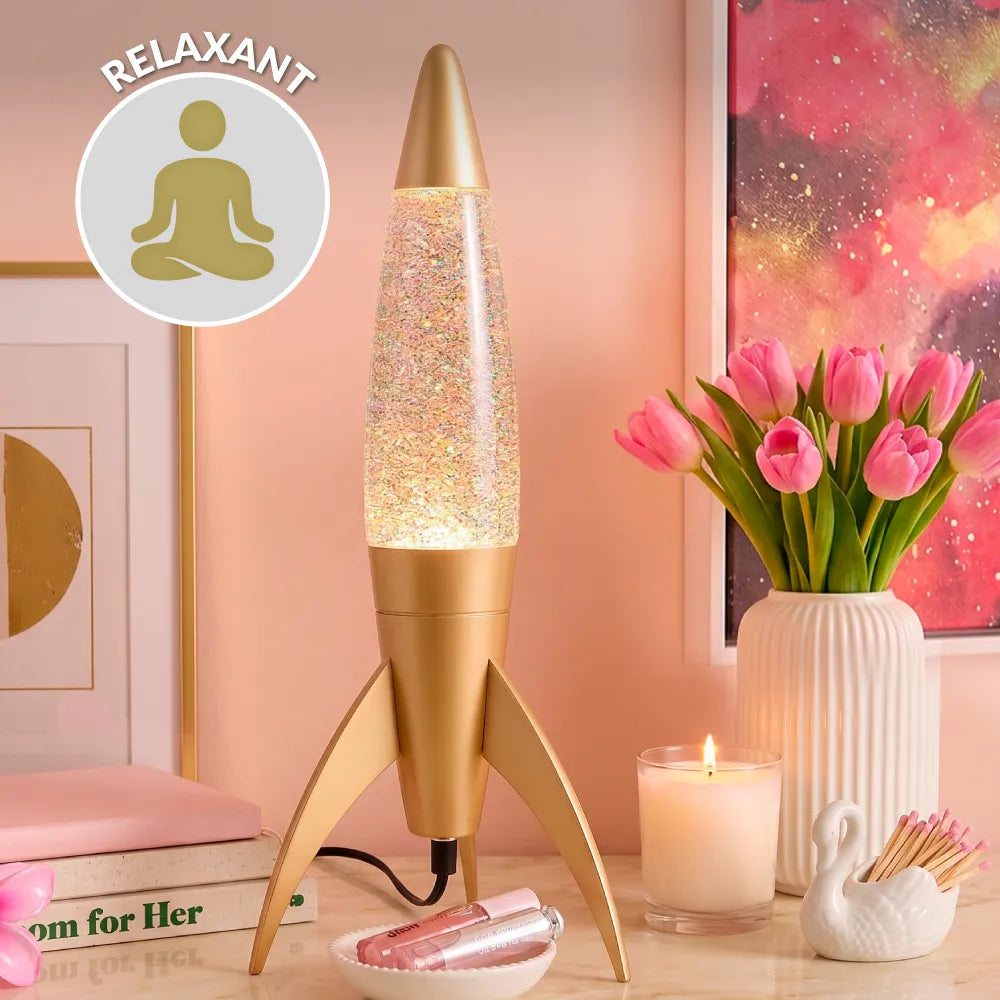 Lampe à lave - Rocket or paillettes