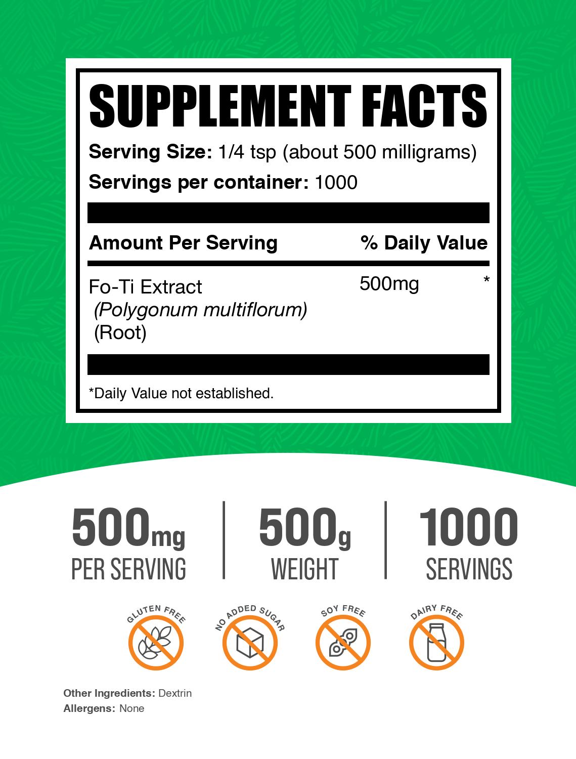 Fo-Ti extract powder label 500g