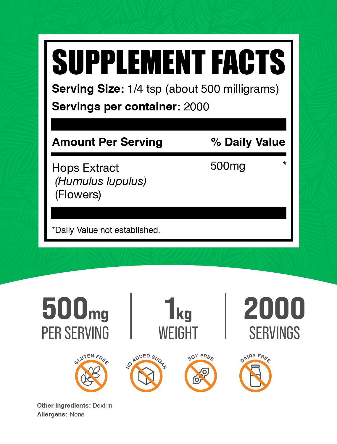 Hops extract powder label 1kg