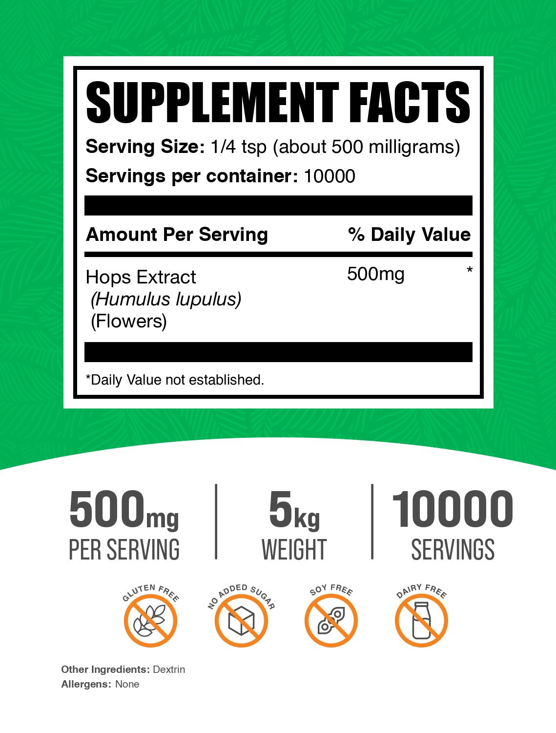 Hops extract powder label 5kg