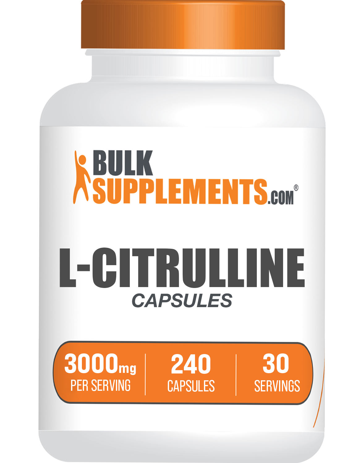 Zdjęcie butelki kapsułek L-cytruliny BulkSupplements.com 240 ct