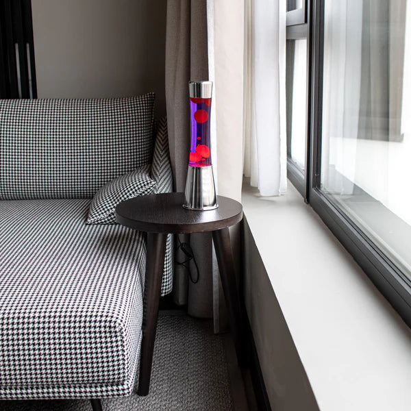 Lampe à lave h.40cm - violet & argent