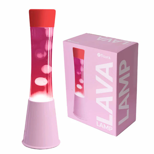 Lampe à lave h.40cm - rose & lave blanche
