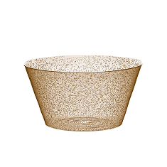 Saladier en méthacrylate couleur champagne, au design translucide et lumineux.