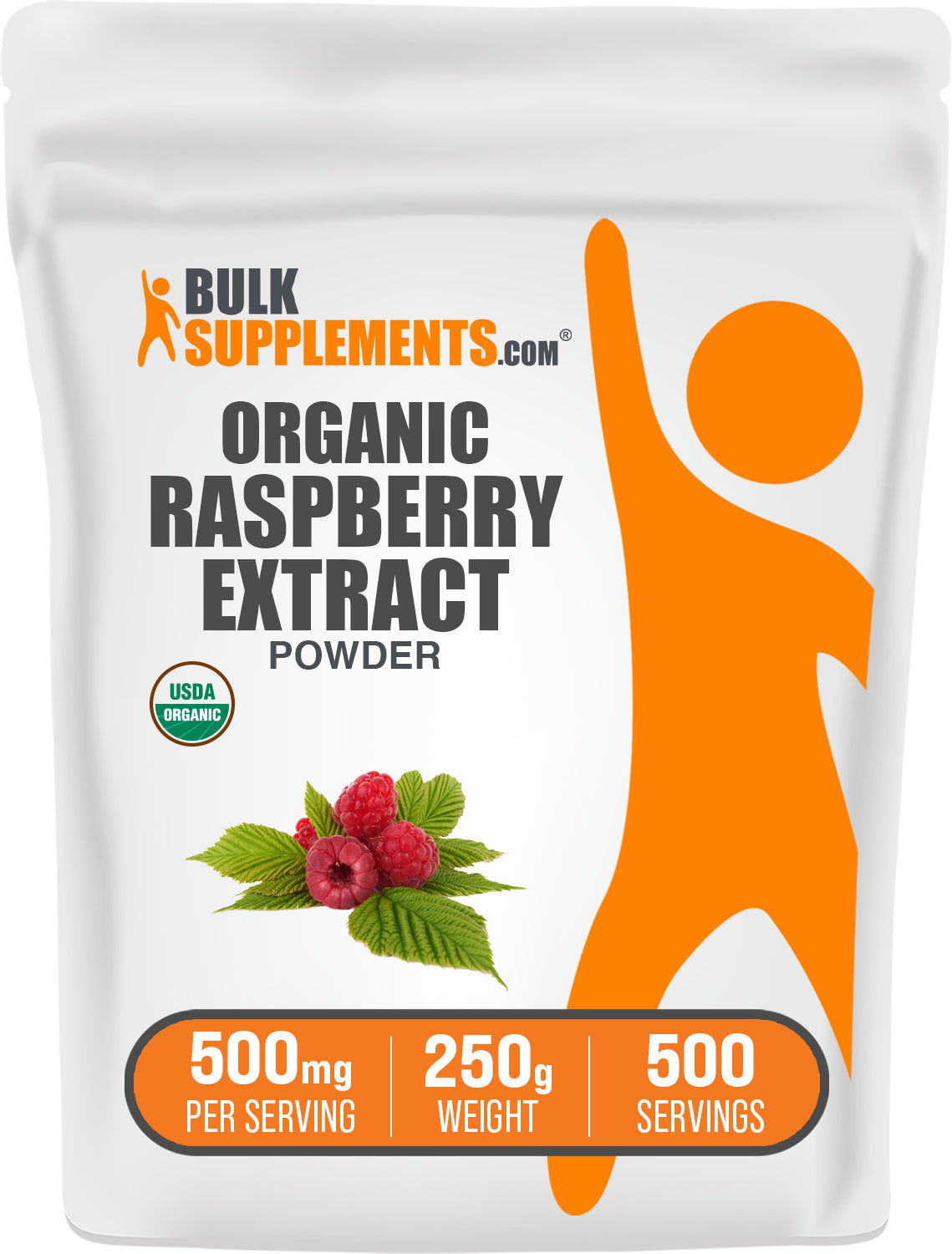 BulkSupplements.com Organic Raspberry Extract Powder 250g bag image