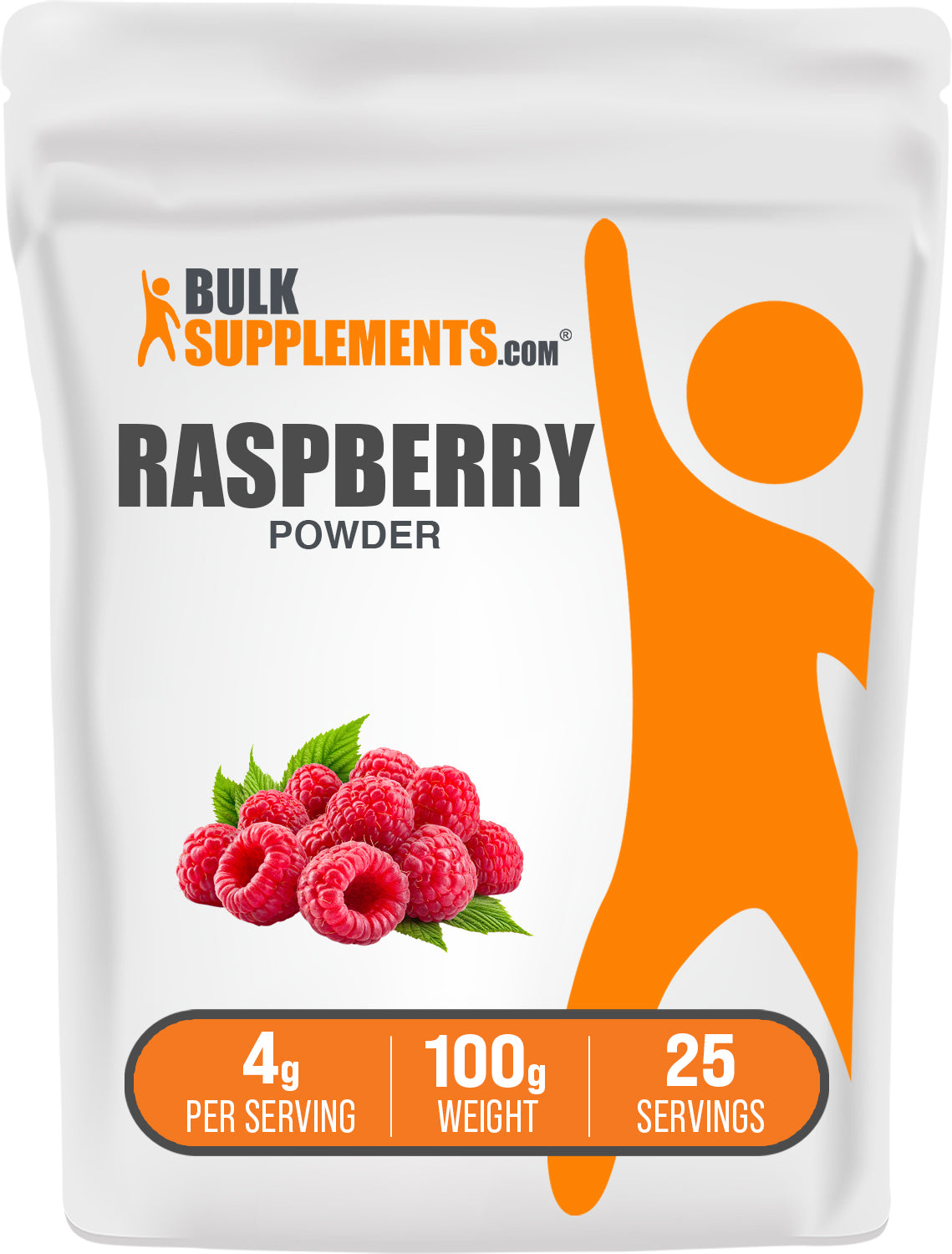 BulkSupplements.com Raspberry Powder 100g bag image