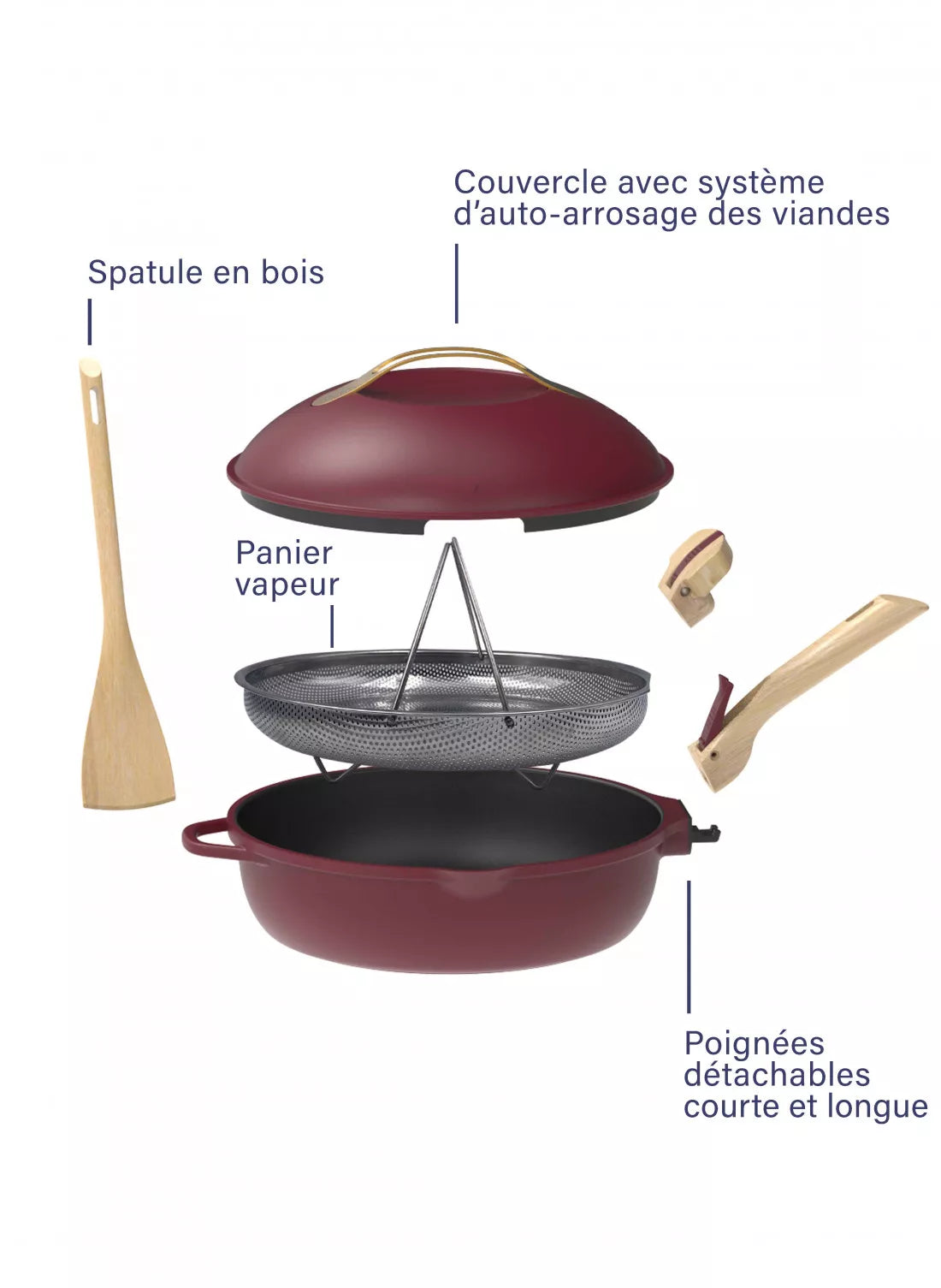 Cookut La Fabuleuse Poêle 8 en 1 - ø 24 cm - Rubis