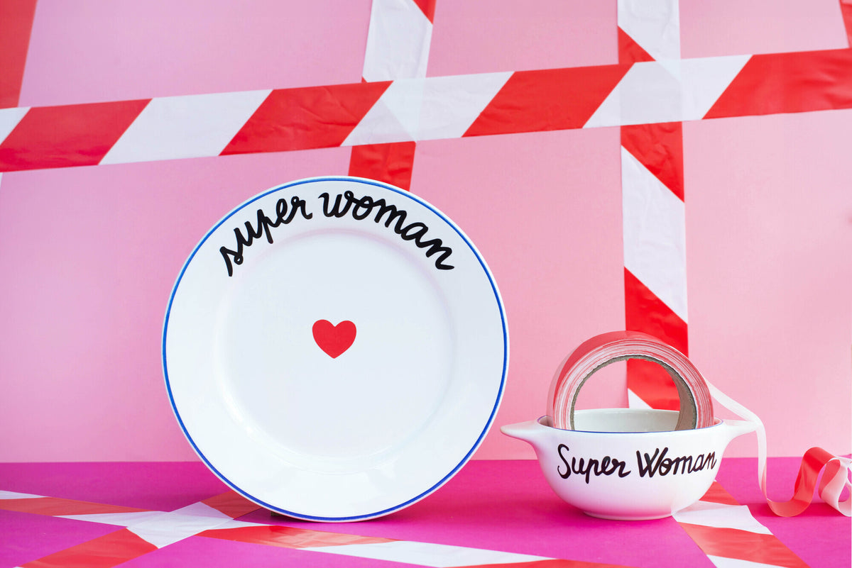 Assiette famille - Super woman