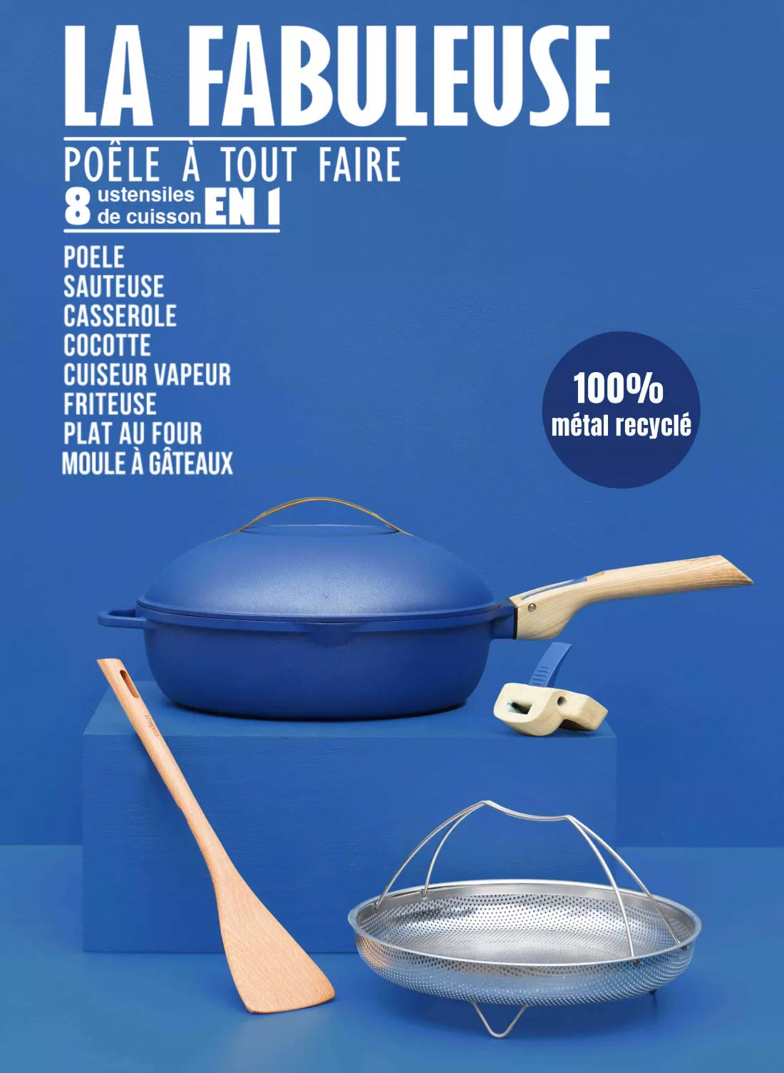 Cookut La Fabuleuse Poêle 8 en 1 - ø 24 cm - Saphir