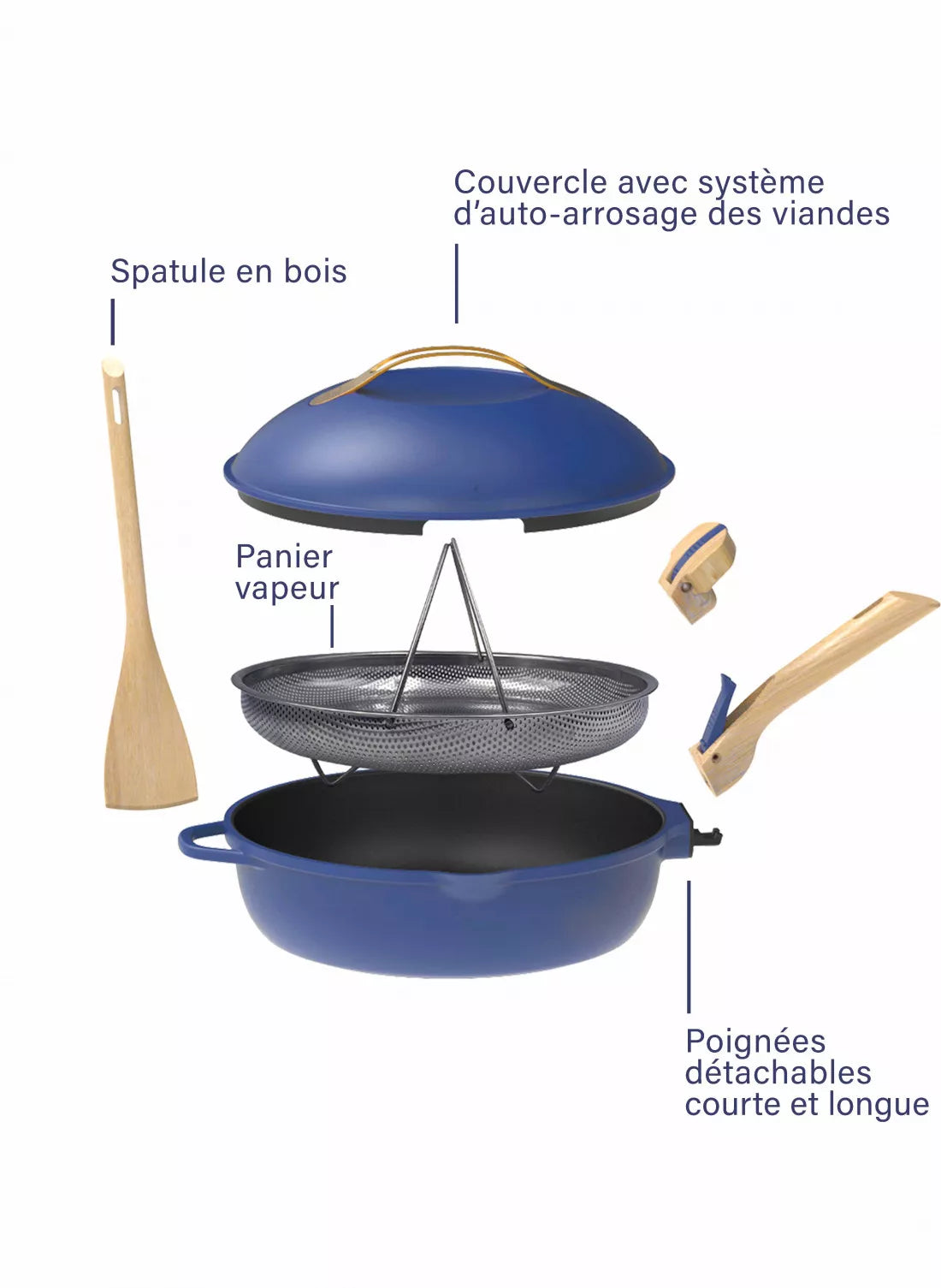 Cookut La Fabuleuse Poêle 8 en 1 - ø 24 cm - Saphir