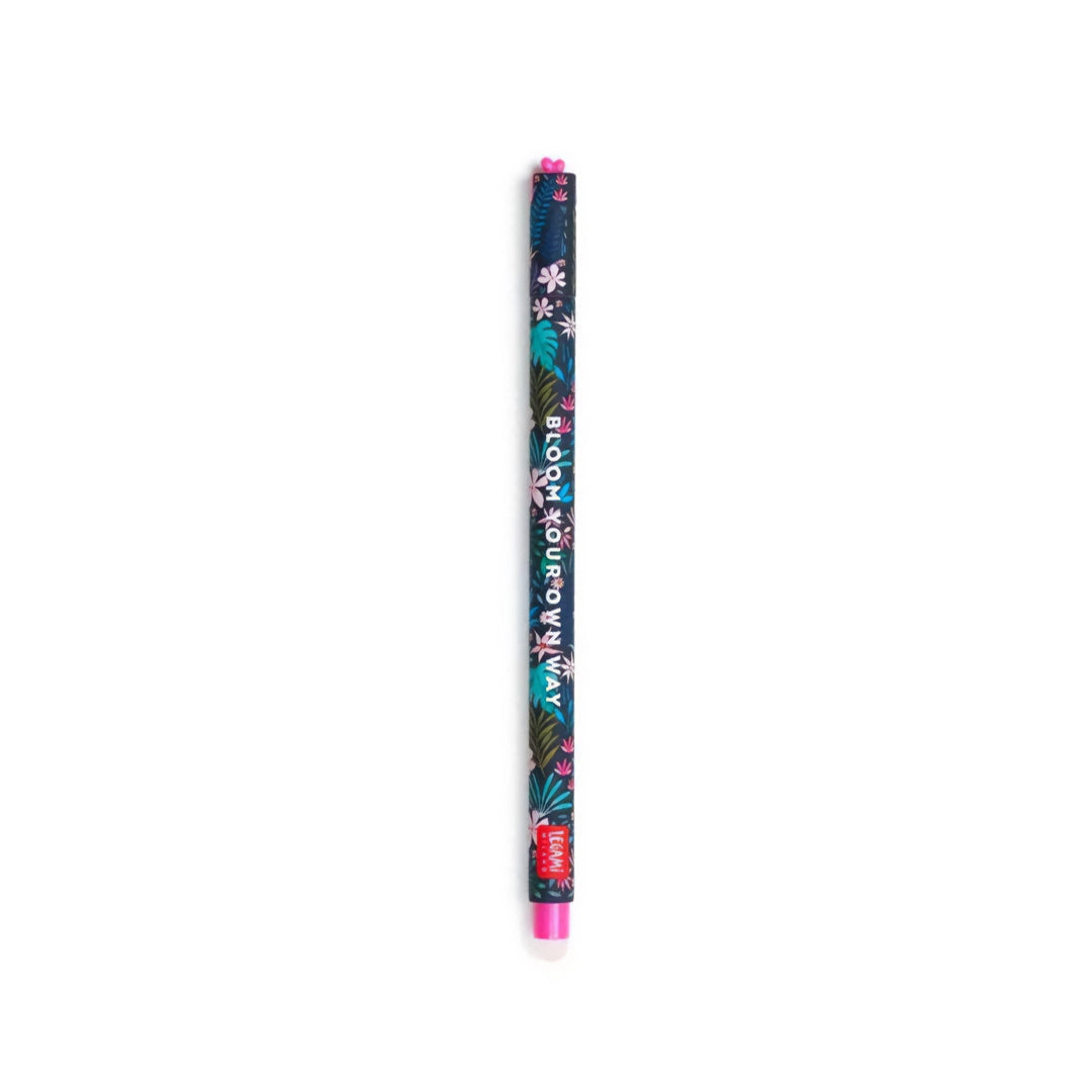 Stylo gel effaçable Legami en forme de fleur, encre turquoise, 0,7 mm