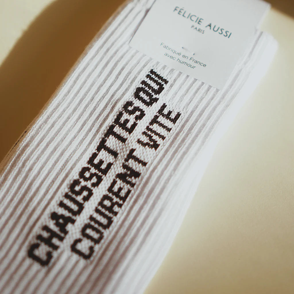 Chaussettes Felicie aussi - Qui courent vite 36/40 blanc